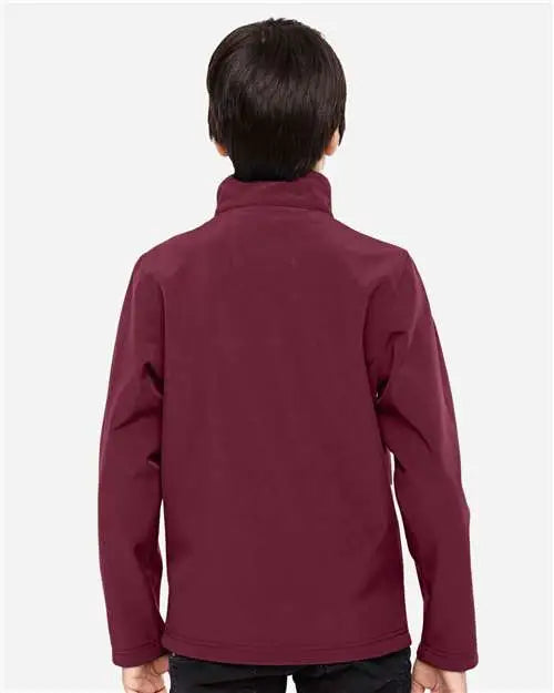 Team 365 Tt80y Youth Leader Soft Shell Jacket - Sport Maroon