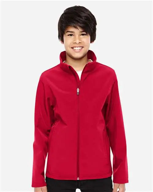 Team 365 Tt80y Youth Leader Soft Shell Jacket - Sport Red