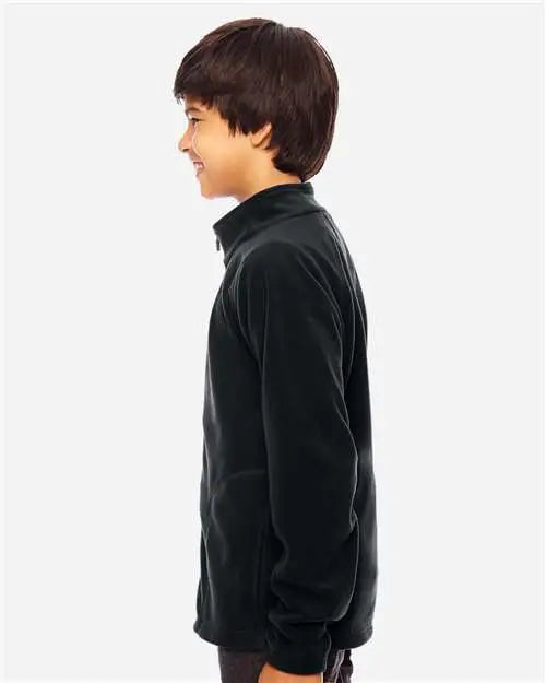 Team 365 Tt90y Youth Campus Microfleece Jacket - Black