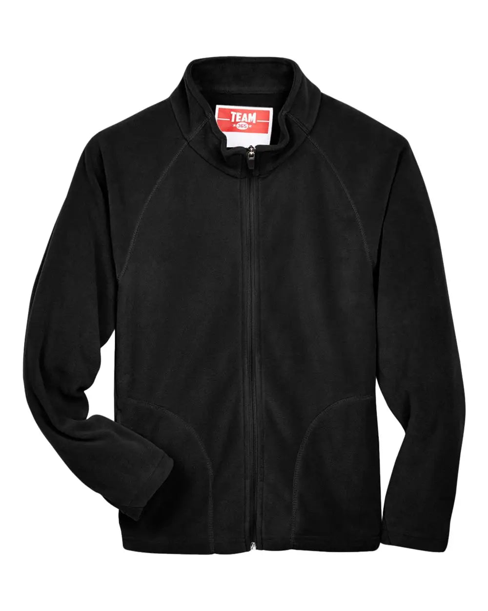 Team 365 Tt90y Youth Campus Microfleece Jacket - Black - s