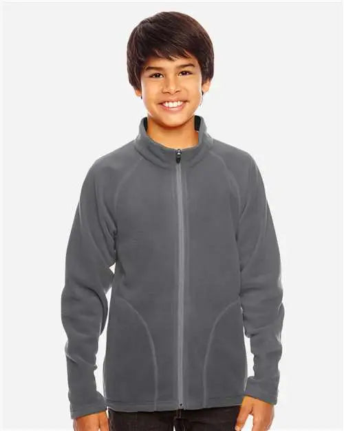 Team 365 Tt90y Youth Campus Microfleece Jacket - Sport Graphite