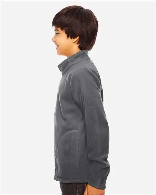 Team 365 Tt90y Youth Campus Microfleece Jacket - Sport Graphite