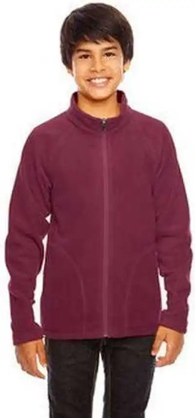 Team 365 Tt90y Youth Campus Microfleece Jacket - Sport Maroon