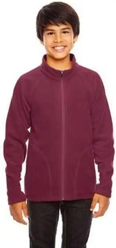 Team 365 Tt90y Youth Campus Microfleece Jacket - Sport Maroon