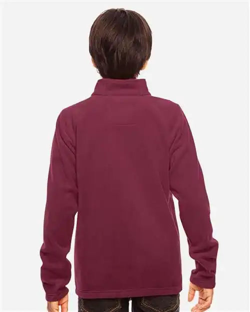 Team 365 Tt90y Youth Campus Microfleece Jacket - Sport Maroon