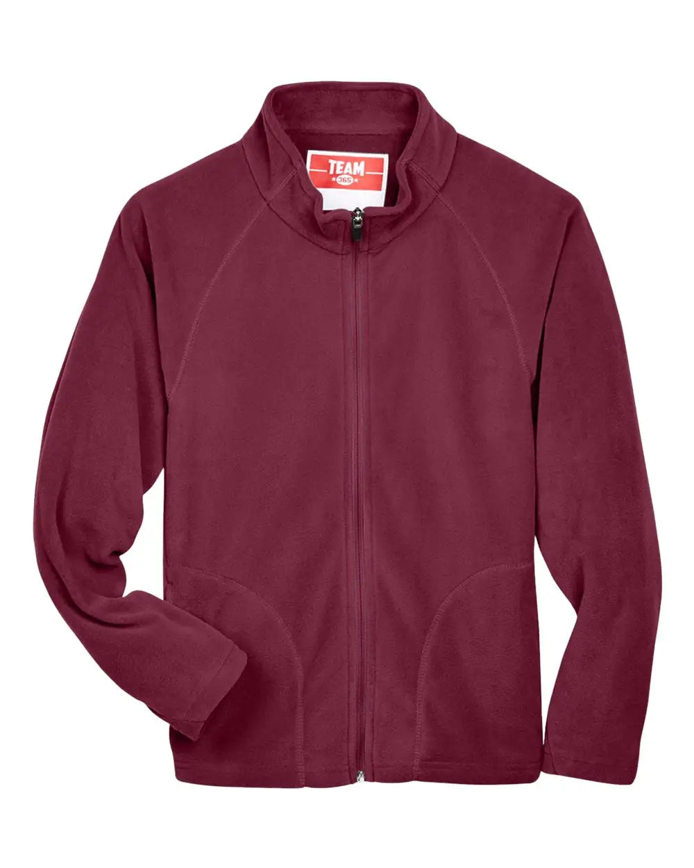 Team 365 Tt90y Youth Campus Microfleece Jacket - Sport Maroon