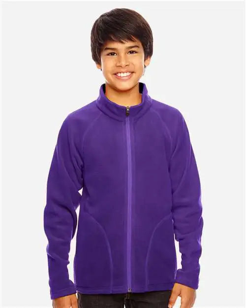 Team 365 Tt90y Youth Campus Microfleece Jacket - Sport Purple
