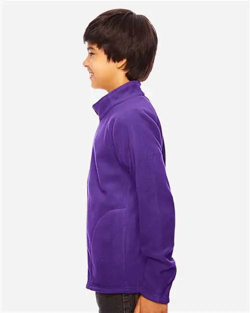 Team 365 Tt90y Youth Campus Microfleece Jacket - Sport Purple