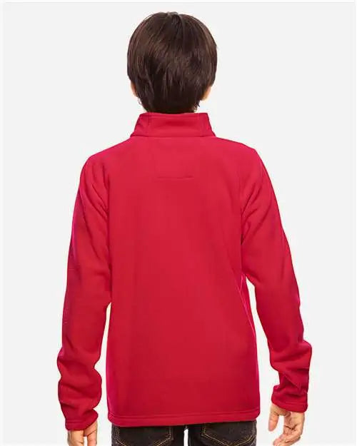 Team 365 Tt90y Youth Campus Microfleece Jacket - Sport Red