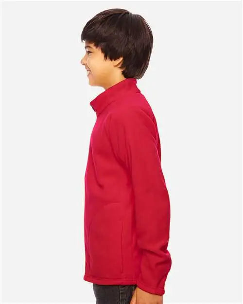 Team 365 Tt90y Youth Campus Microfleece Jacket - Sport Red