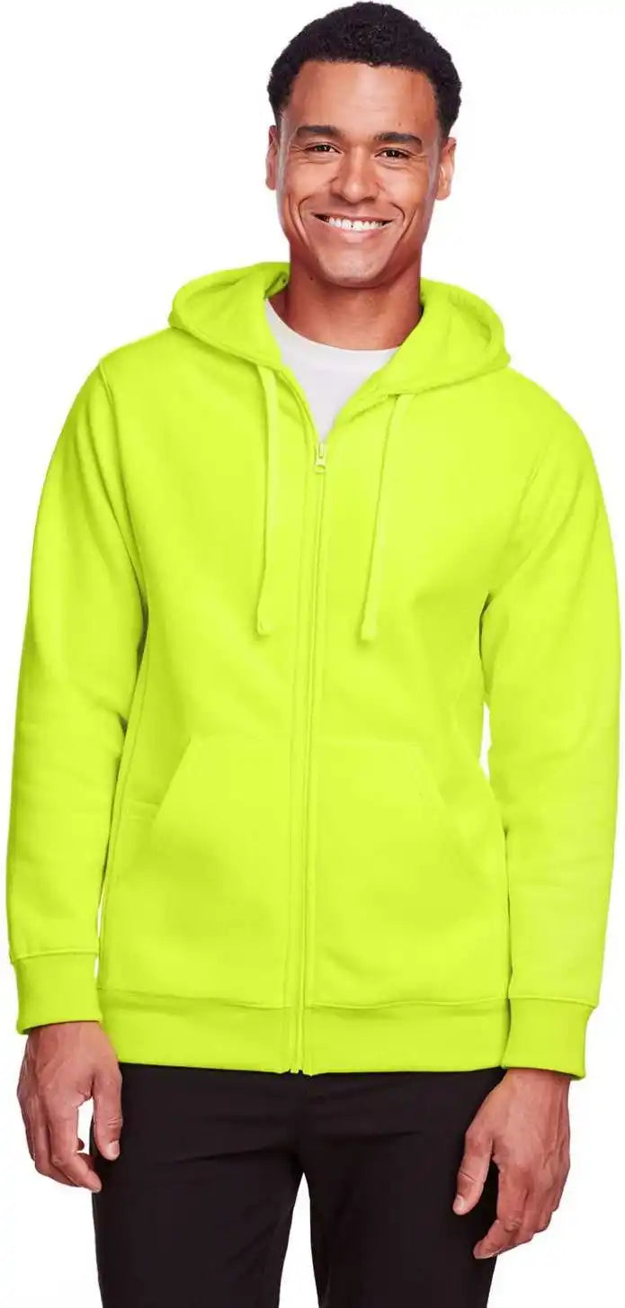 Team 365 Tt95 Men’s Zone Hydrosport Heavyweight Full-zip Hooded Sweatshirt - Safety Yellow
