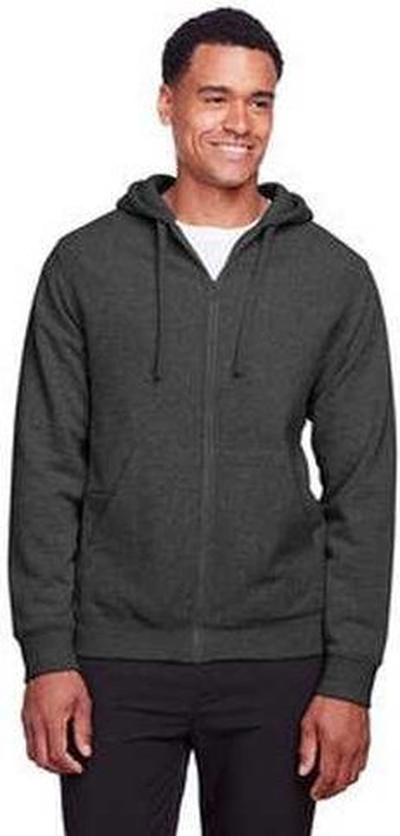 Team 365 Tt95 Men’s Zone Hydrosport Heavyweight Full-zip Hooded Sweatshirt - Dark Gray Heathr