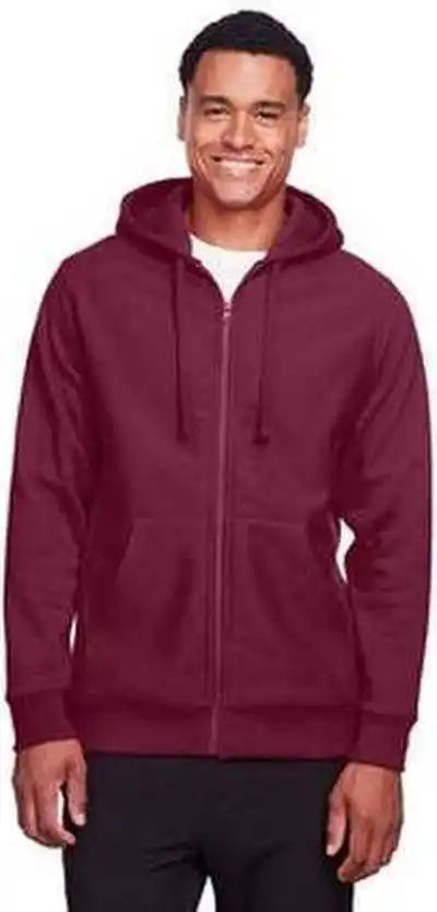 Team 365 Tt95 Men’s Zone Hydrosport Heavyweight Full-zip Hooded Sweatshirt - Sportdark Maroon