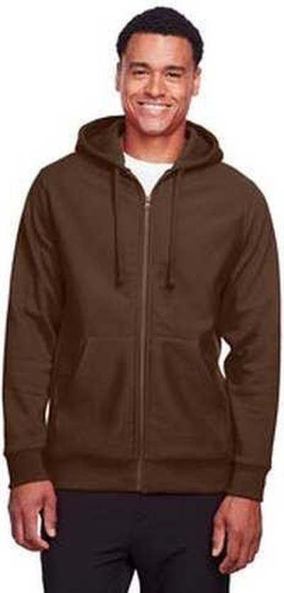 Team 365 Tt95 Men’s Zone Hydrosport Heavyweight Full-zip Hooded Sweatshirt - Sport Dark Brown