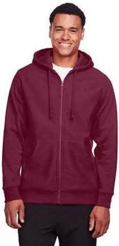 Team 365 Tt95 Men’s Zone Hydrosport Heavyweight Full-zip Hooded Sweatshirt - Sportdark Maroon