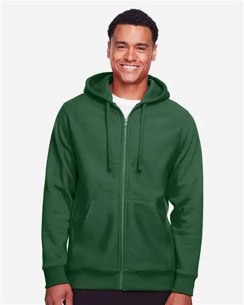 Team 365 Tt95 Unisex Zone Hydrosport™ Heavyweight Full-zip Hooded Sweatshirt - Sport Dark Green