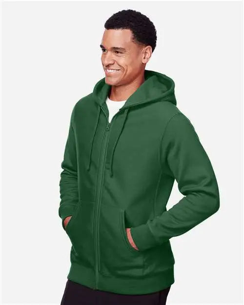 Team 365 Tt95 Unisex Zone Hydrosport™ Heavyweight Full-zip Hooded Sweatshirt - Sport Dark Green