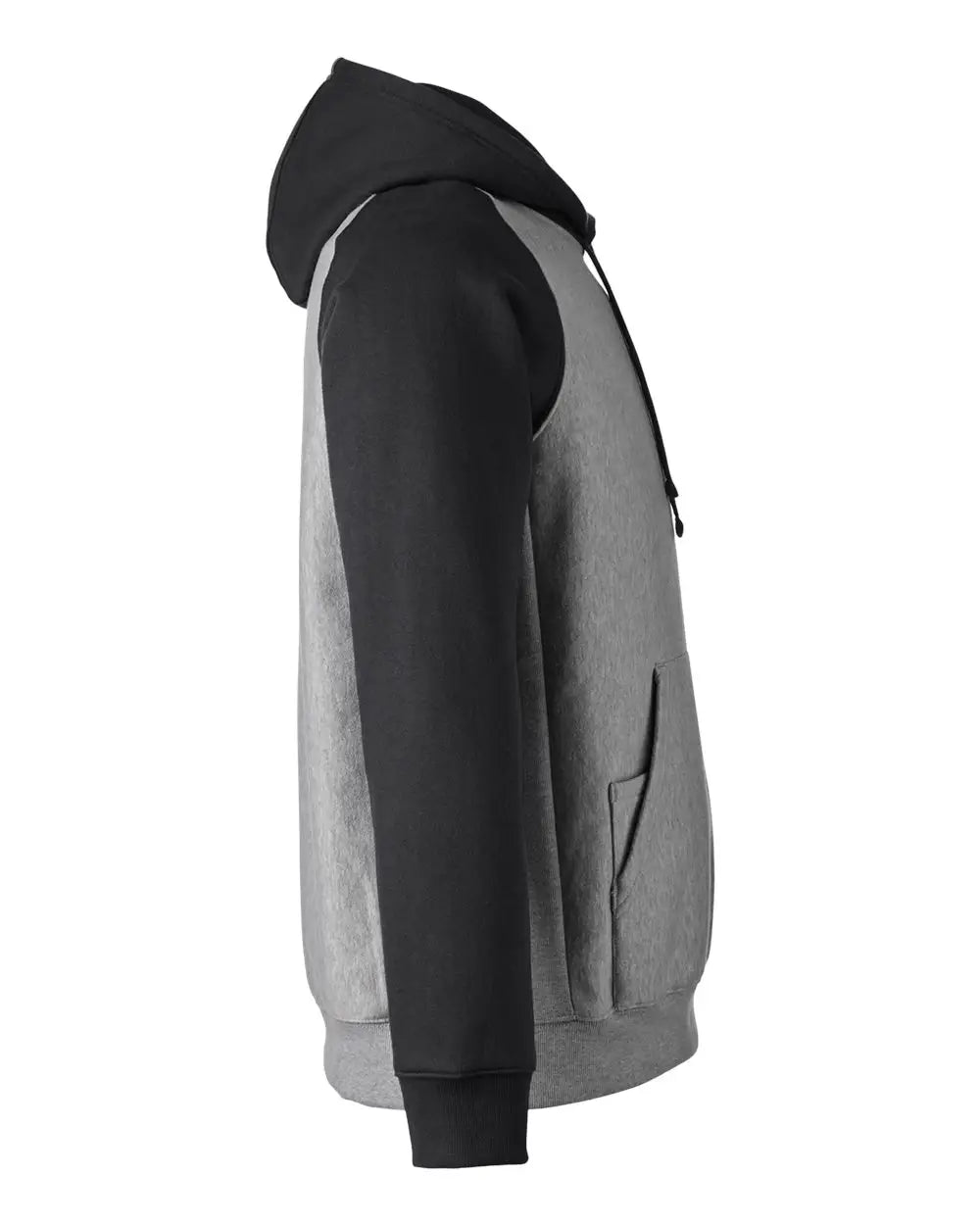 Team 365 Tt96cb Unisex Zone Hydrosport™ Heavyweight Colorblock Hooded Sweatshirt - Dark Grey Heather Black
