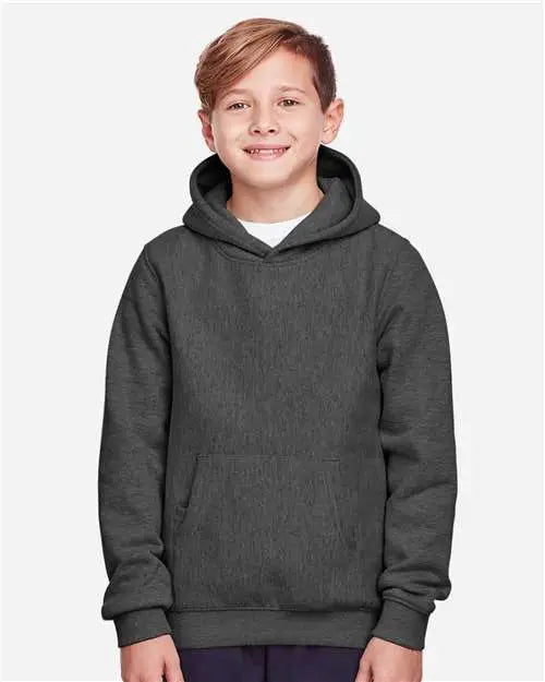 Team 365 Tt96y Youth Zone Hydrosport™ Heavyweight Pullover Hooded Sweatshirt - Dark Grey Heather