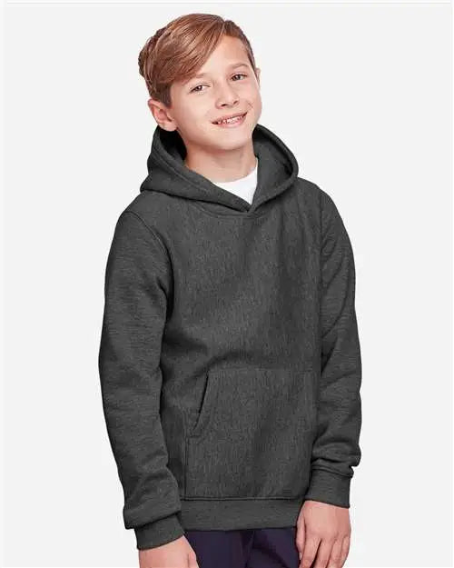 Team 365 Tt96y Youth Zone Hydrosport™ Heavyweight Pullover Hooded Sweatshirt - Dark Grey Heather