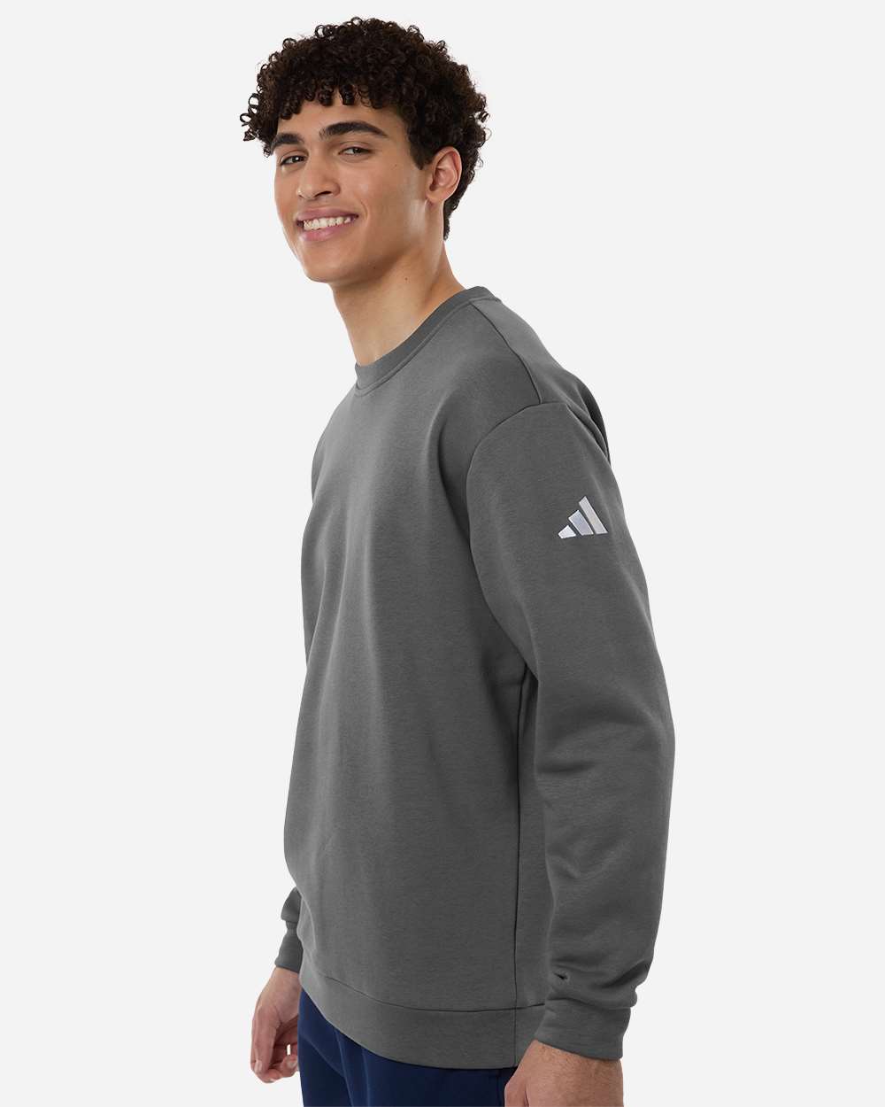 Team Grey Four/ White Men's Fleece Crewneck Sweatshirt - AT200