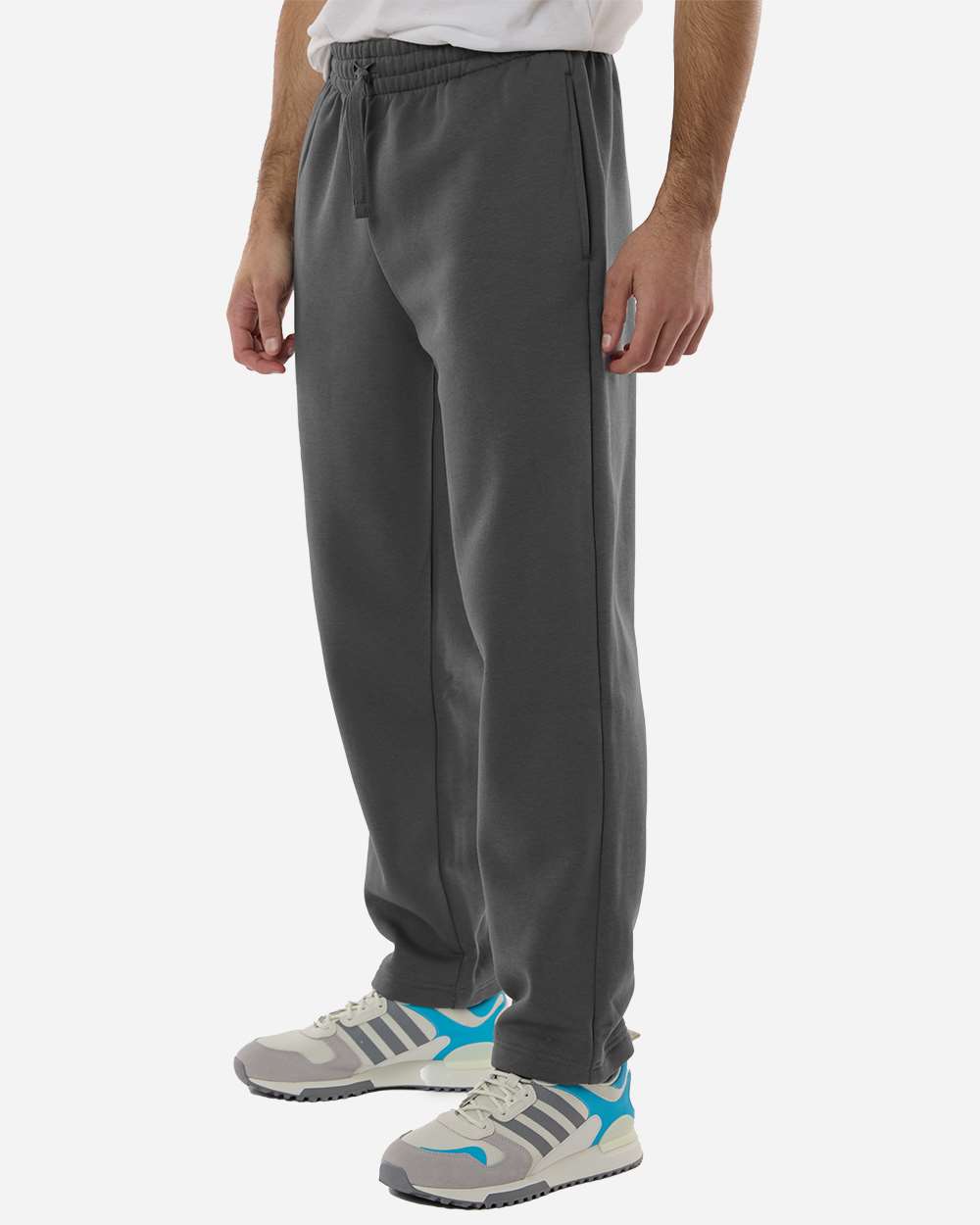 Team Grey Four/ White Men's Fleece Sweatpants - AT215 plain