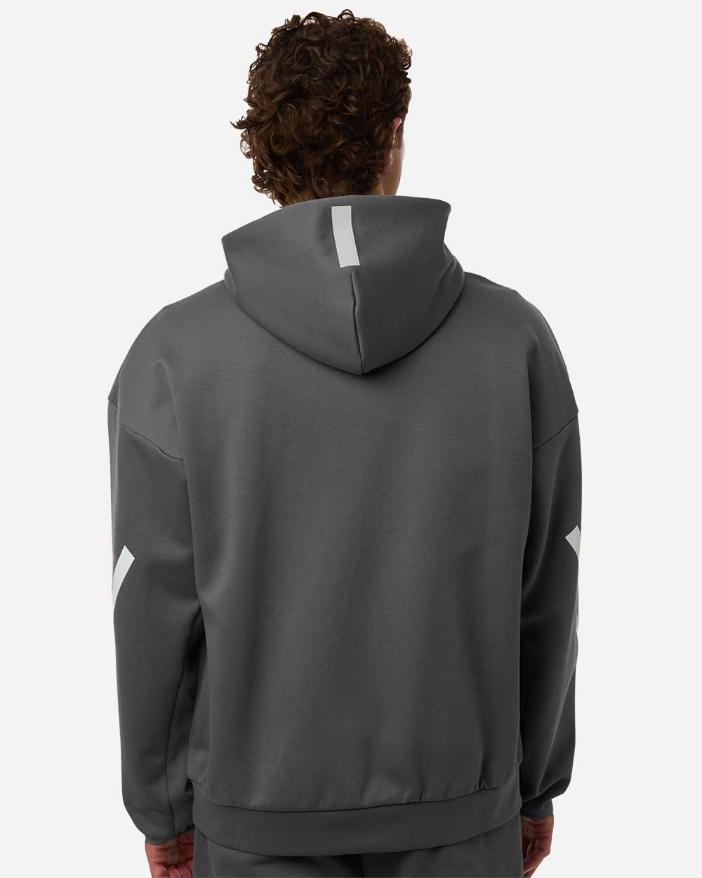 Team Grey Four/ White Men's Z.N.E Full-Zip Hooded Sweatshirt - AT220 plain