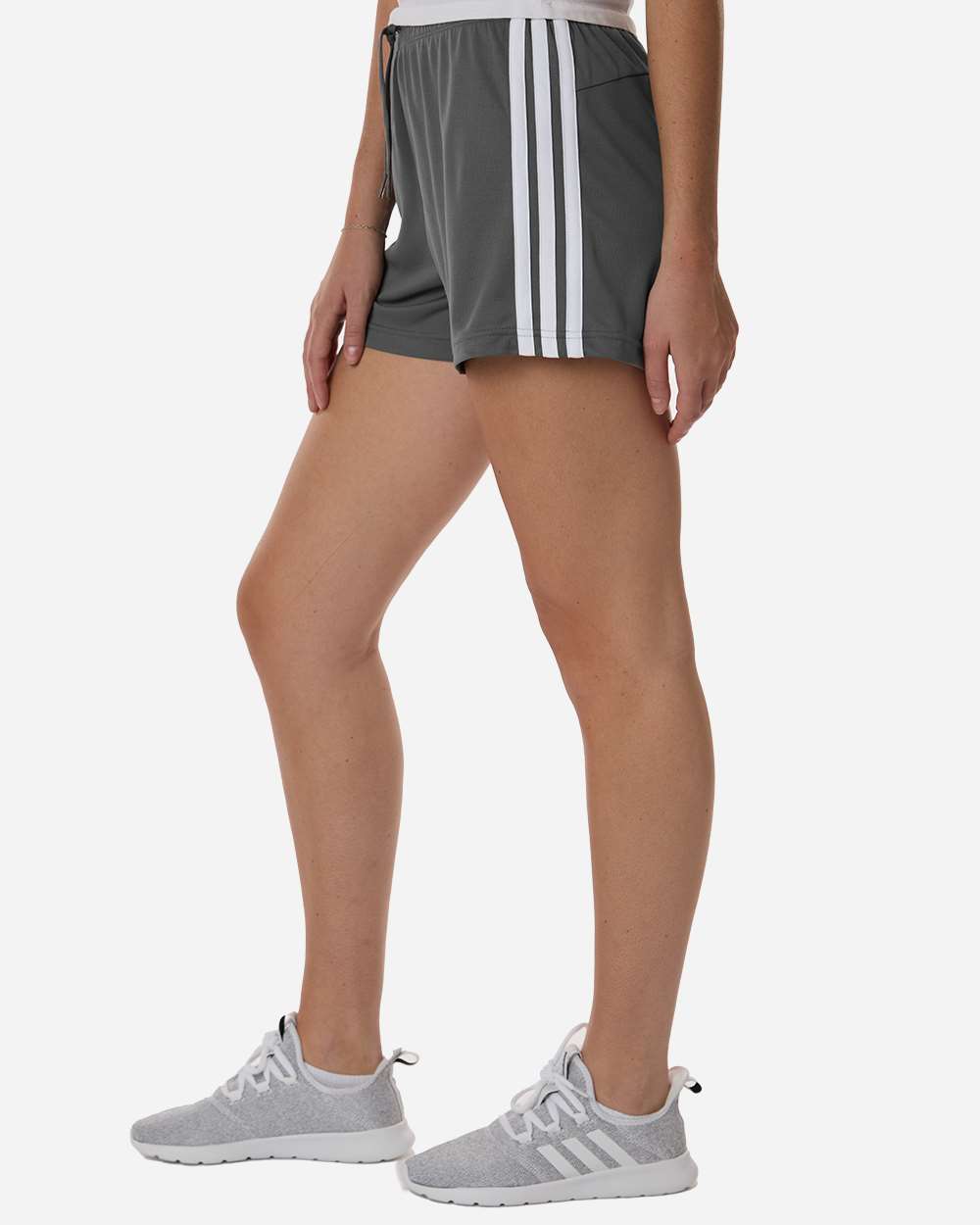 Team Grey Four/ White Women's 3-Stripes 3" Shorts - AT301