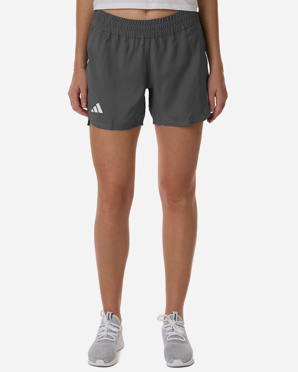Team Grey Four/ White Women's D4T Woven 3" Shorts - AT306