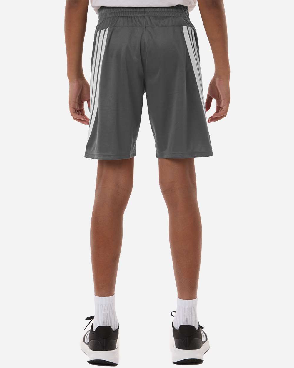 Team Grey Four/ White Youth 3-Stripes 3" Shorts - AT302