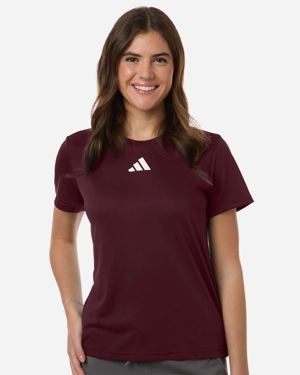 Team Maroon/ White Women's Pregame T-Shirt - AT102 plain