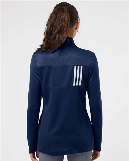 Team Navy Blue/ Grey Two Women&#39;s 3-Stripes Double Knit Full-Zip - A483