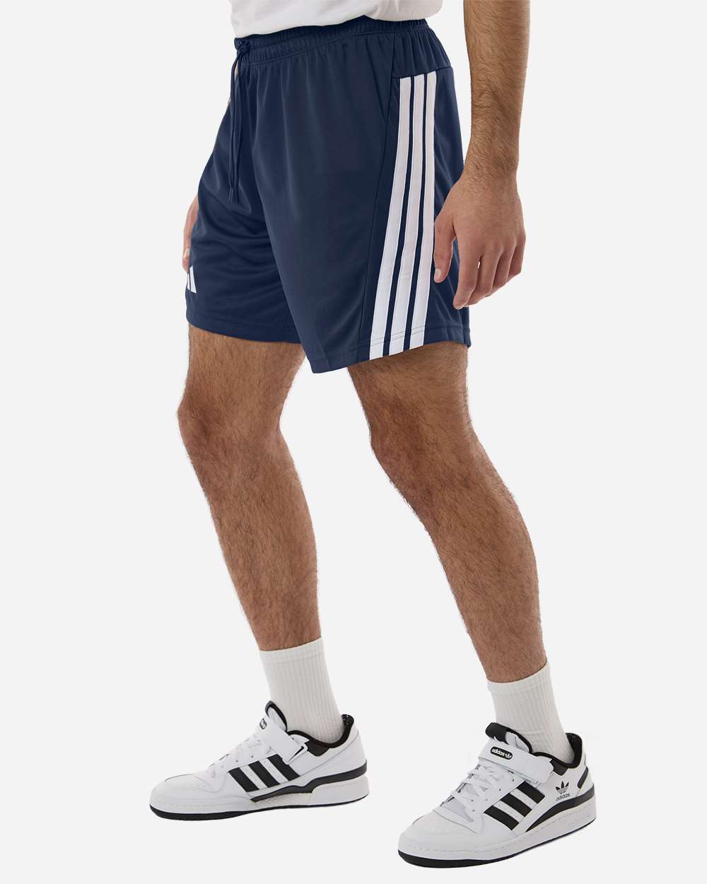 Team Navy Blue/ White Men's 3-Stripes 7" Shorts - AT300