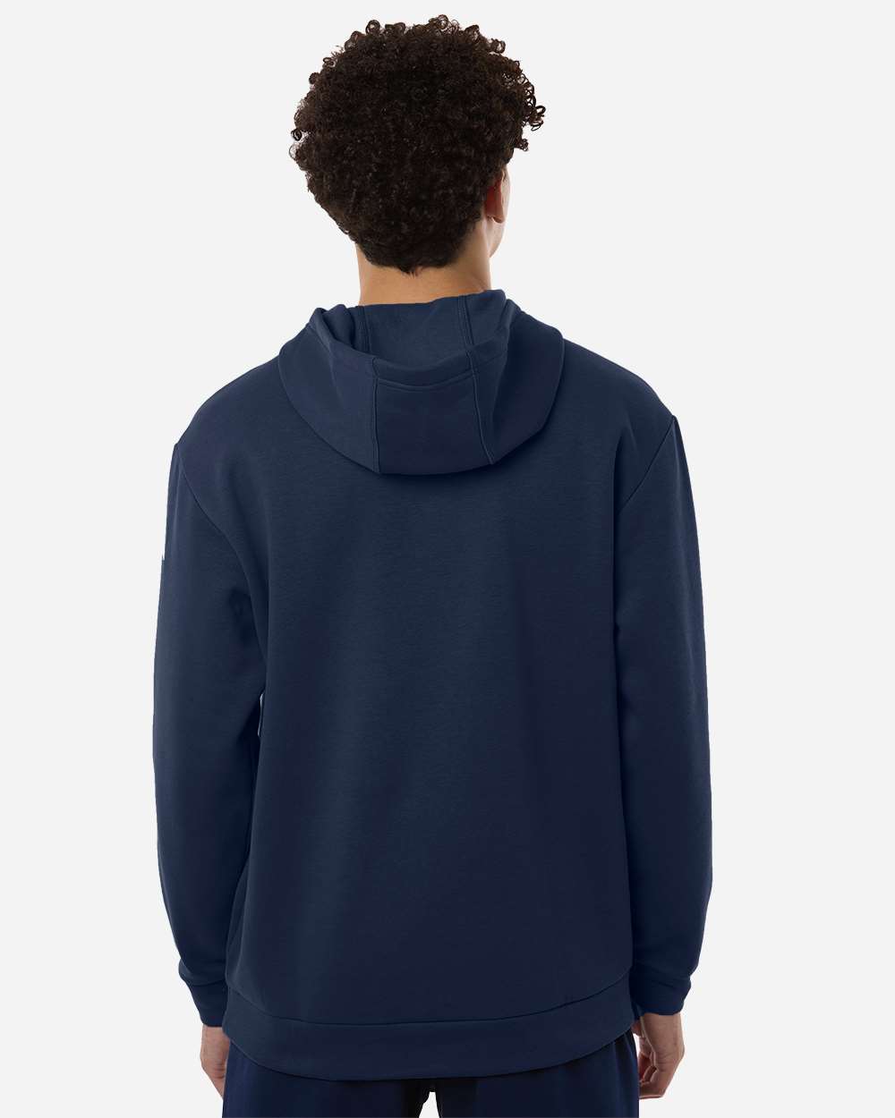 Team Navy Blue/ White Men's Fleece Hooded Sweatshirt - AT203 plain