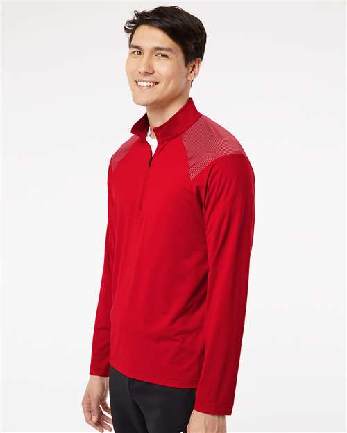 Team Power Red Shoulder Stripe Quarter-Zip Pullover - A520