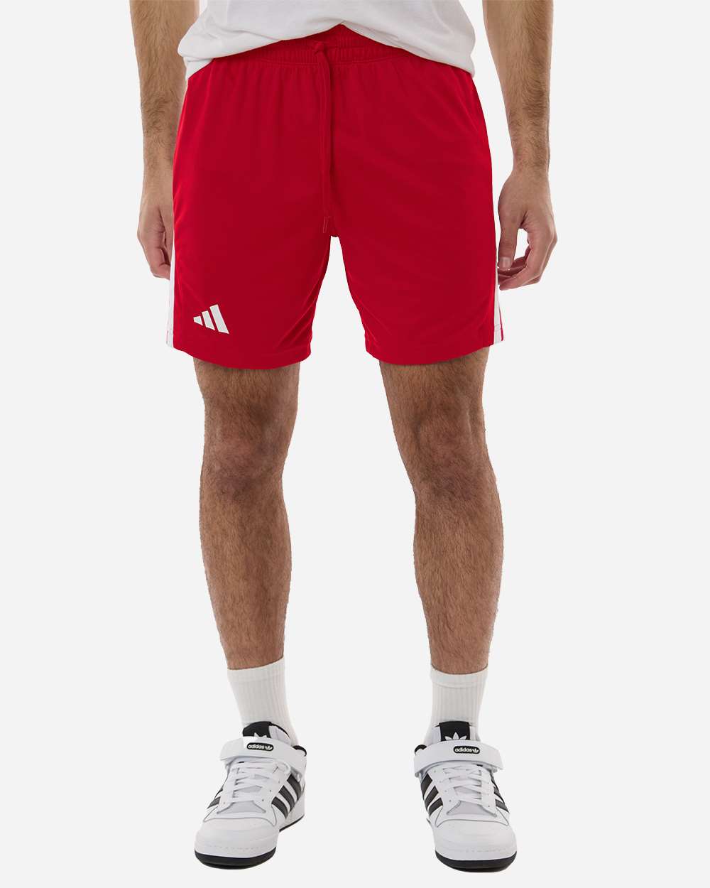 Team Power Red/ White Men's 3-Stripes 7" Shorts - AT300