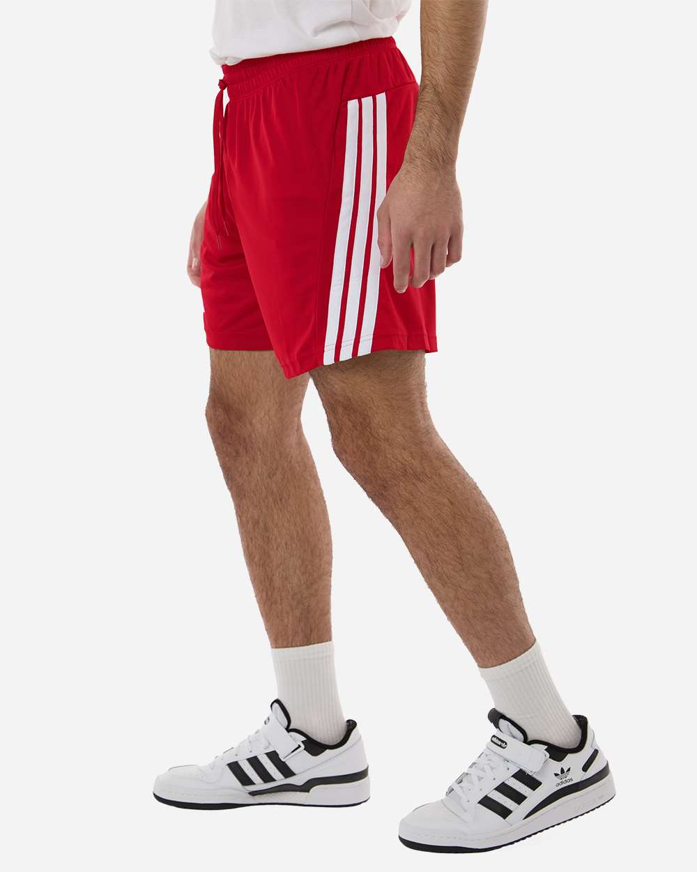 Team Power Red/ White Men's 3-Stripes 7" Shorts - AT300