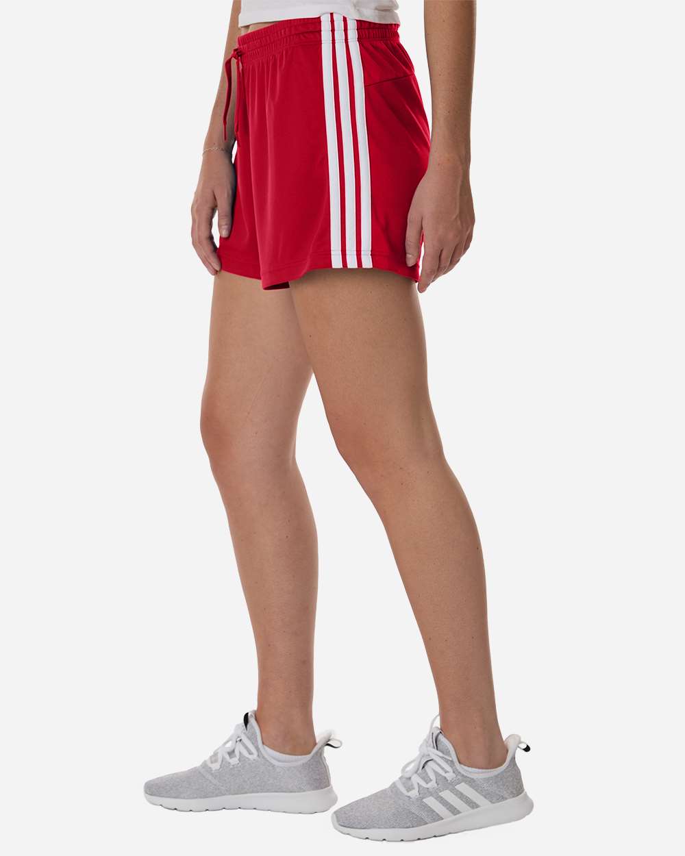 Team Power Red/ White Women's 3-Stripes 3" Shorts - AT301