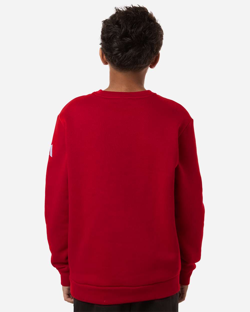 Team Power Red/ White Youth Fleece Crewneck Sweatshirt - AT202 plain