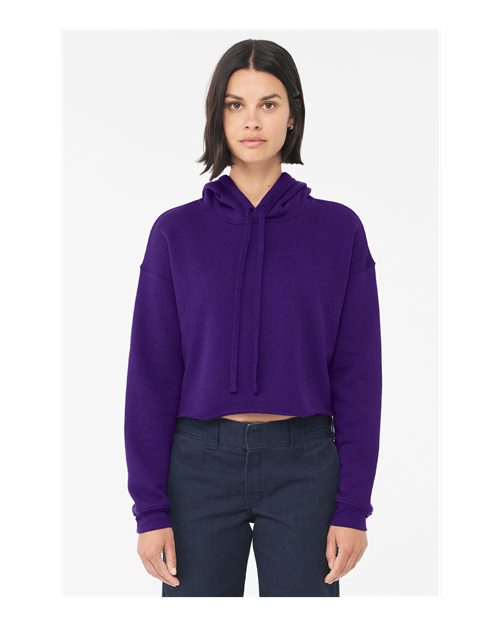 Team Purple Women&#39;s Crop Fleece Hoodie - 7502
