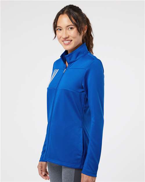 Team Royal/ Grey Two Women&#39;s 3-Stripes Double Knit Full-Zip - A483