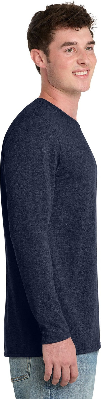 TeamNavyHt Port & Co Tri-Blend Long Sleeve Tee. PC330LS