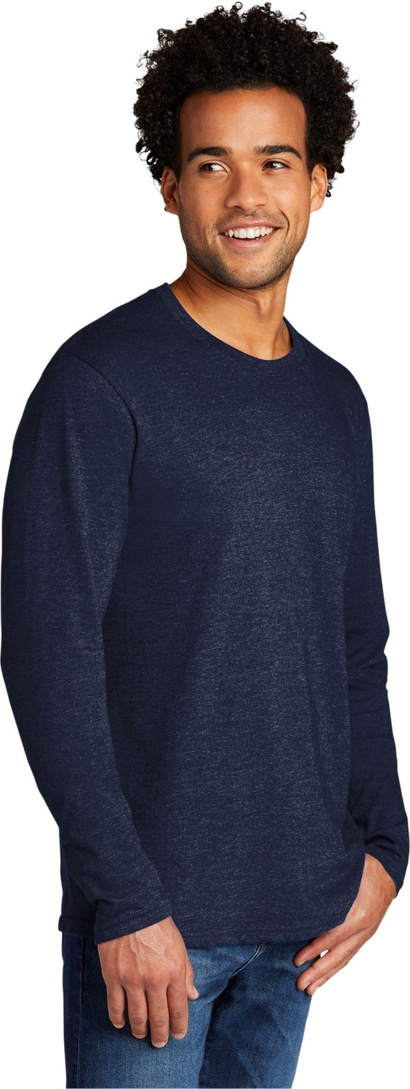 TeamNavyHt Port & Co Tri-Blend Long Sleeve Tee. PC330LS