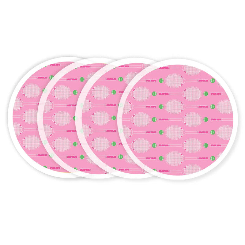 Tennis Coasters (4x) (pink) - Pnk / Os