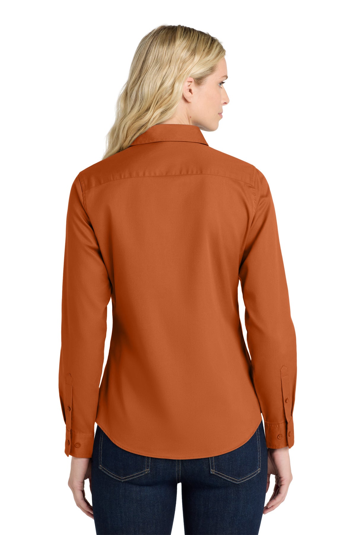 Texas Orange Port Authority Women's Long Sleeve Easy Care Shirt. L608
