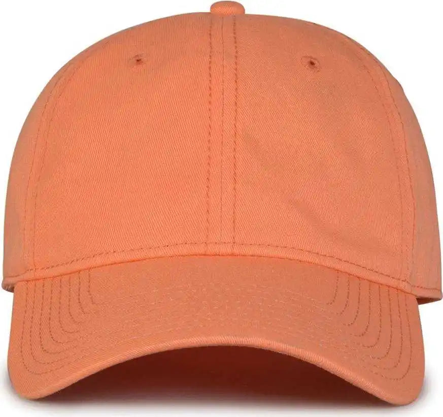 The Game Gb210 Classic Relaxed Garment Washed Twill Cap - Hot Coral - 8 7/8’’ - 7 5/8’’