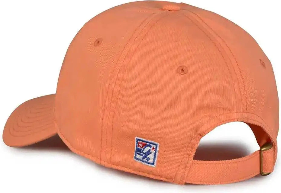The Game Gb210 Classic Relaxed Garment Washed Twill Cap - Hot Coral - 8 7/8’’ - 7 5/8’’