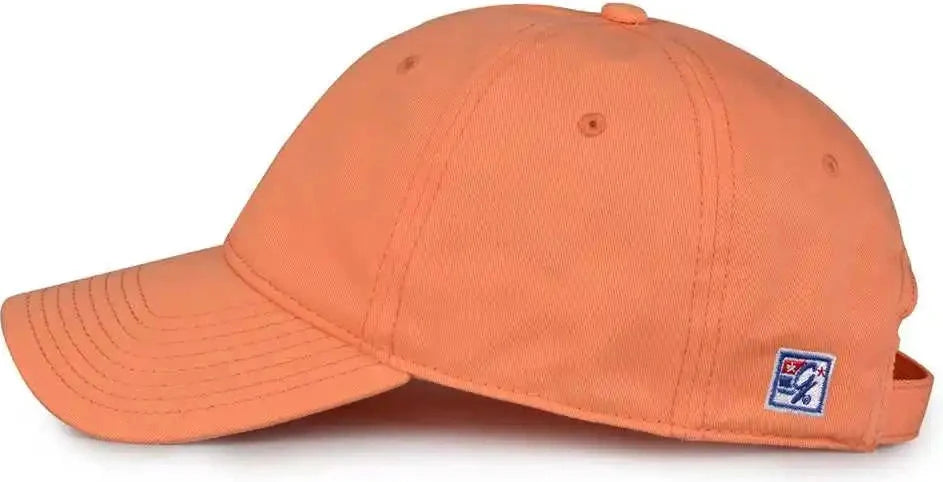 The Game Gb210 Classic Relaxed Garment Washed Twill Cap - Hot Coral - 8 7/8’’ - 7 5/8’’