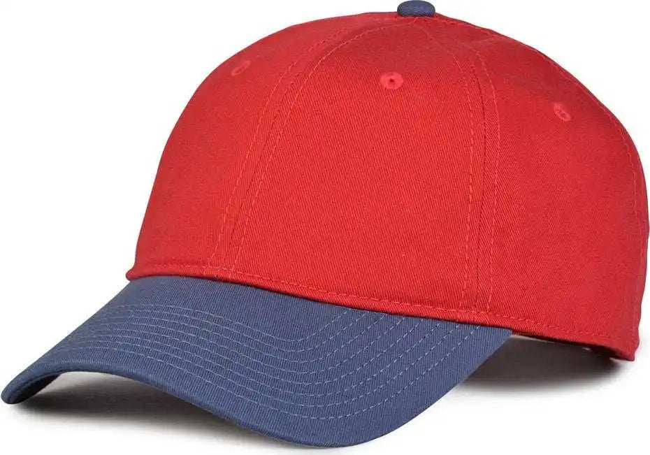 The Game Gb210 Classic Relaxed Garment Washed Twill Cap - Vintage Red Blue - 6 7/8’’ - 7 5/8’’
