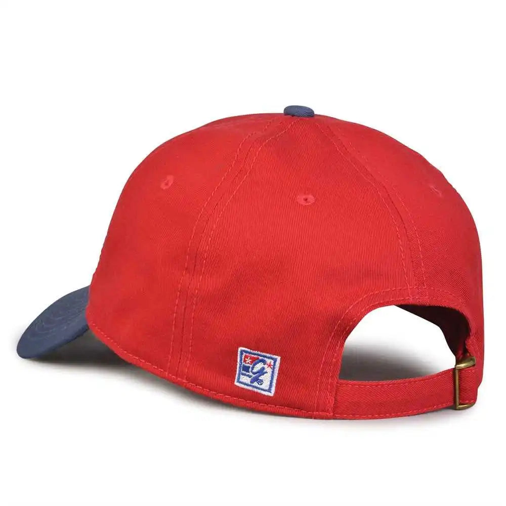 The Game Gb210 Classic Relaxed Garment Washed Twill Cap - Vintage Red Blue - 6 7/8’’ - 7 5/8’’